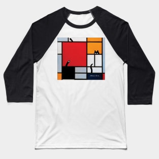 abstract art plus cat Baseball T-Shirt